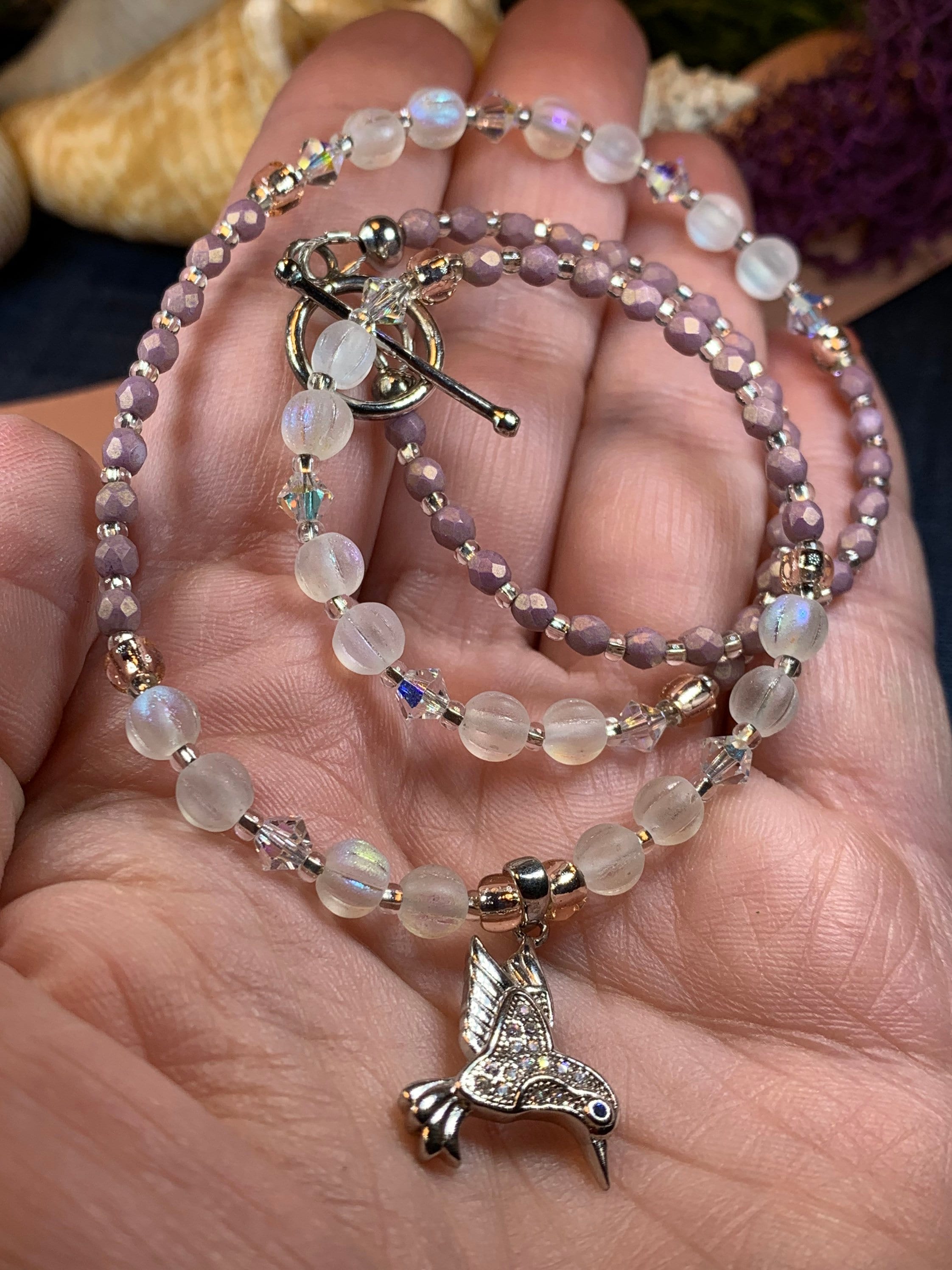 Summer Garden Hummingbird Necklace