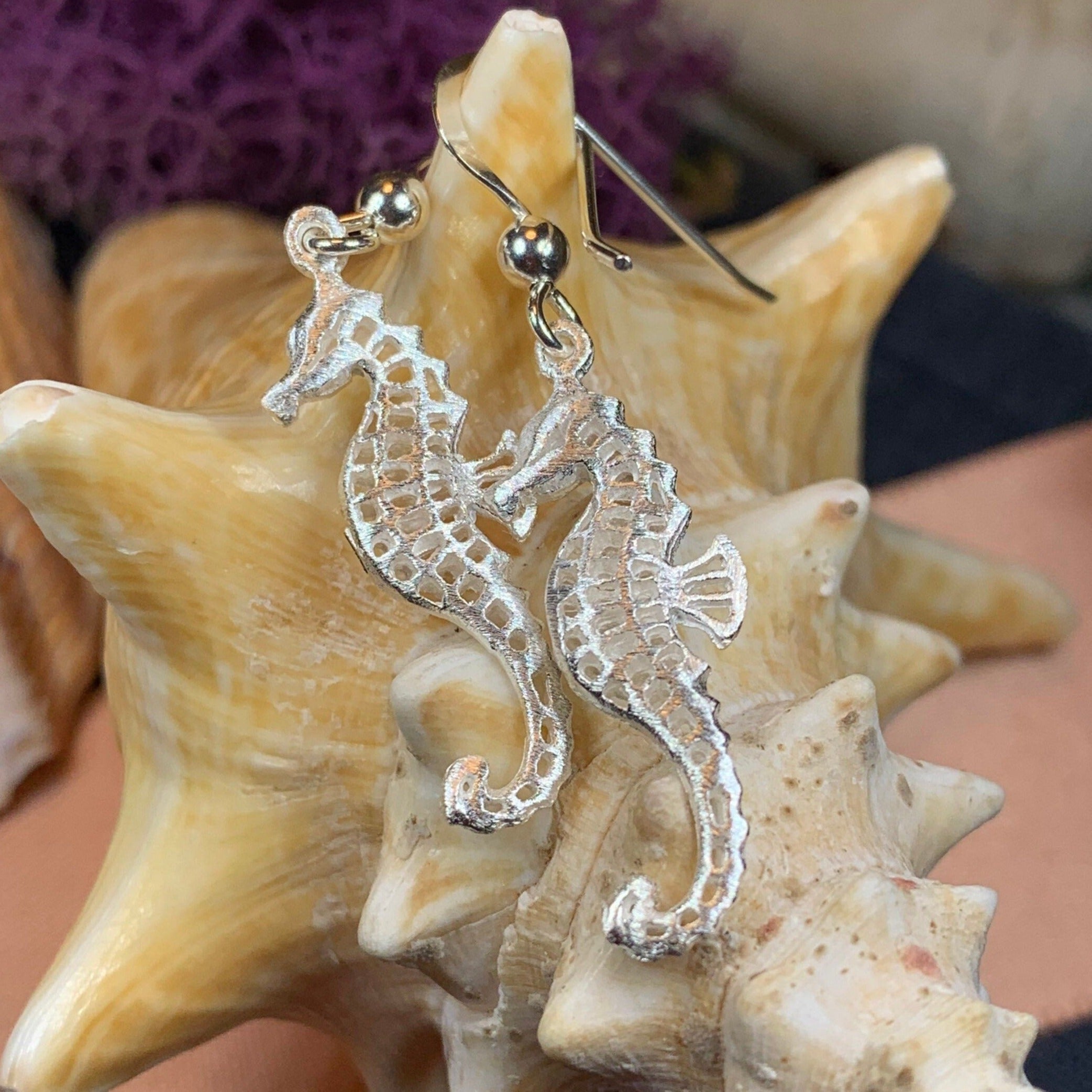 Satin Seahorse Earrings