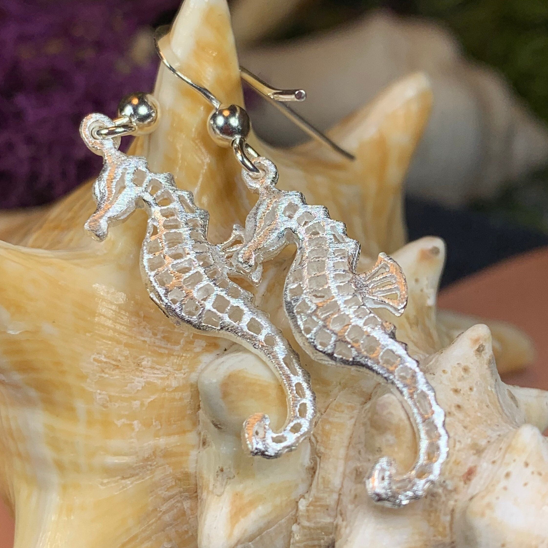 Satin Seahorse Earrings
