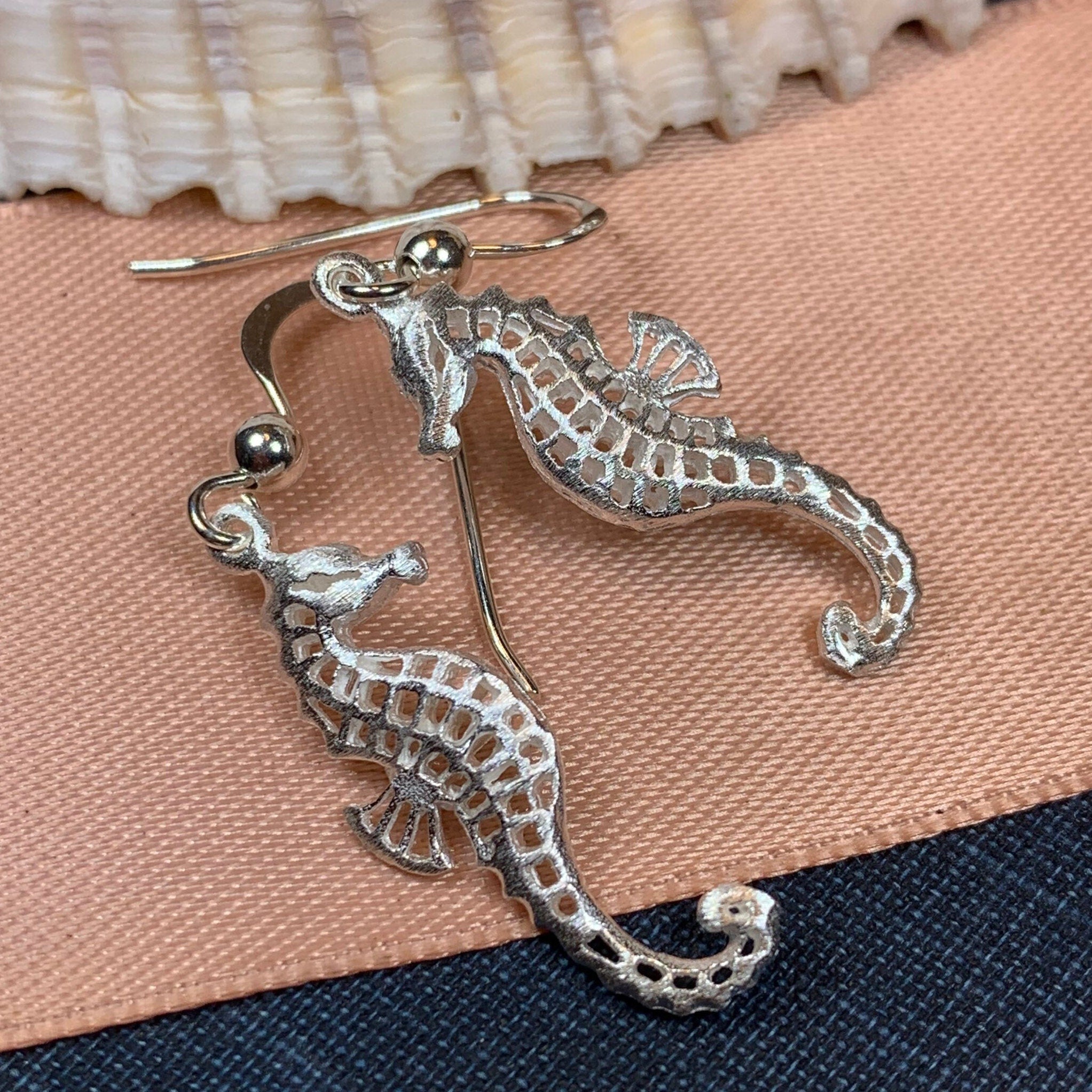Satin Seahorse Earrings