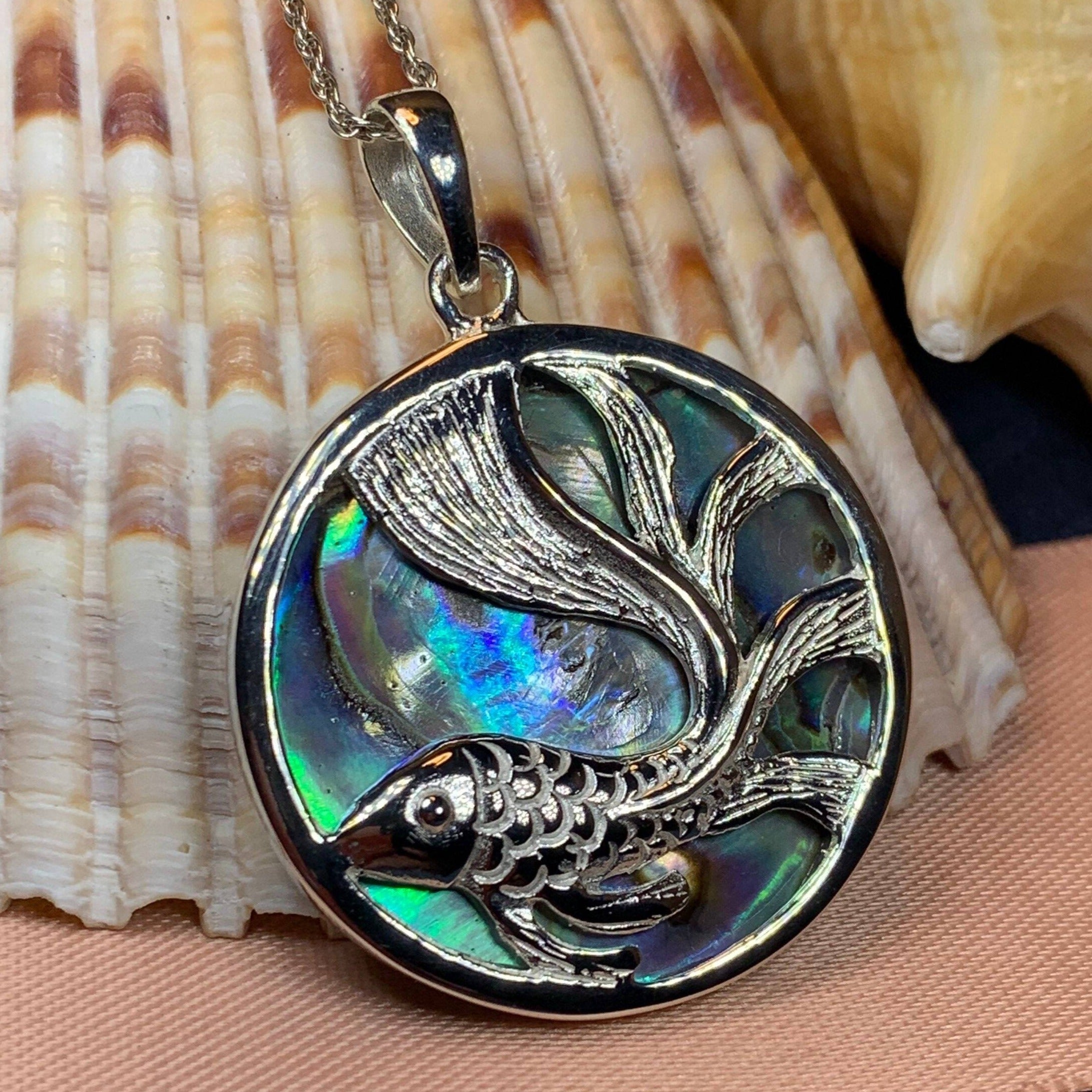 Abalone Koi Fish Necklace