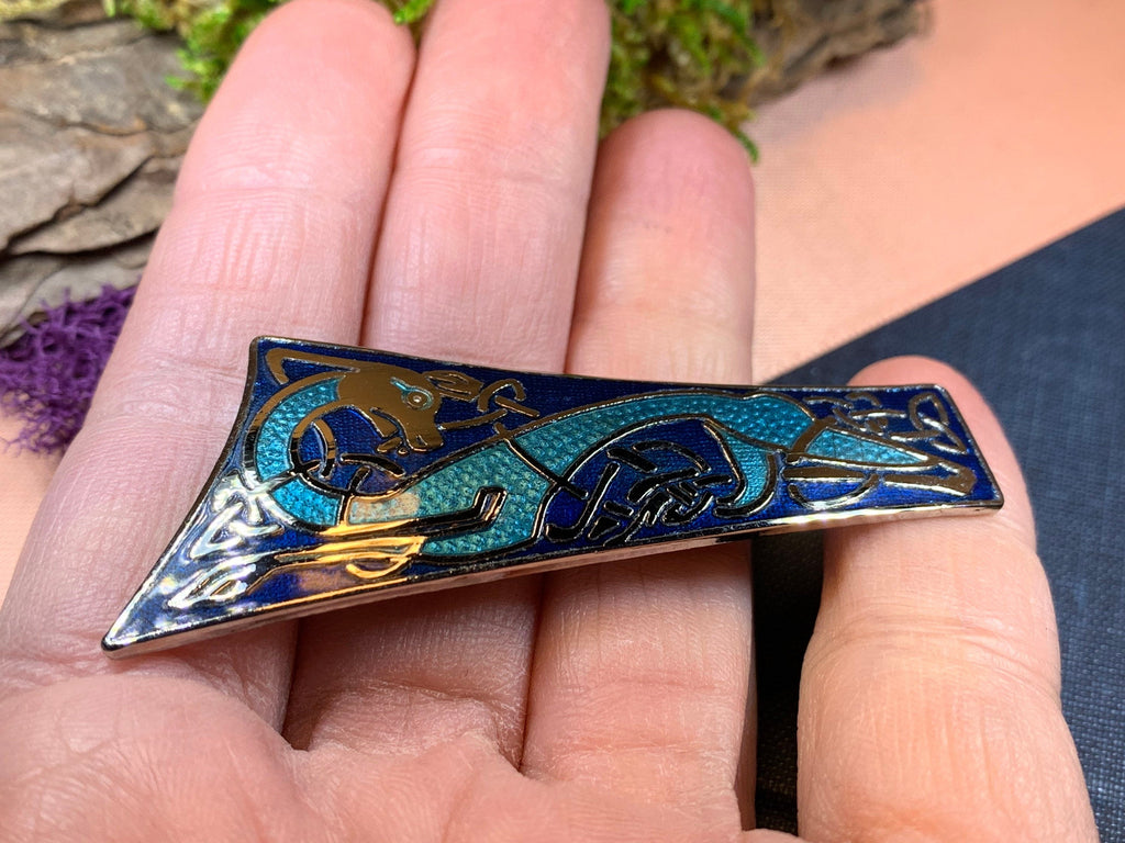 Long Celtic Dragon Brooch