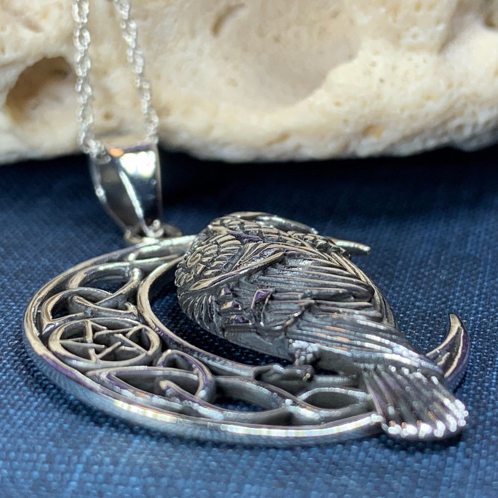 Nightwatcher Celtic Raven Necklace