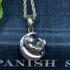 Sleepy Rabbit Moon Necklace