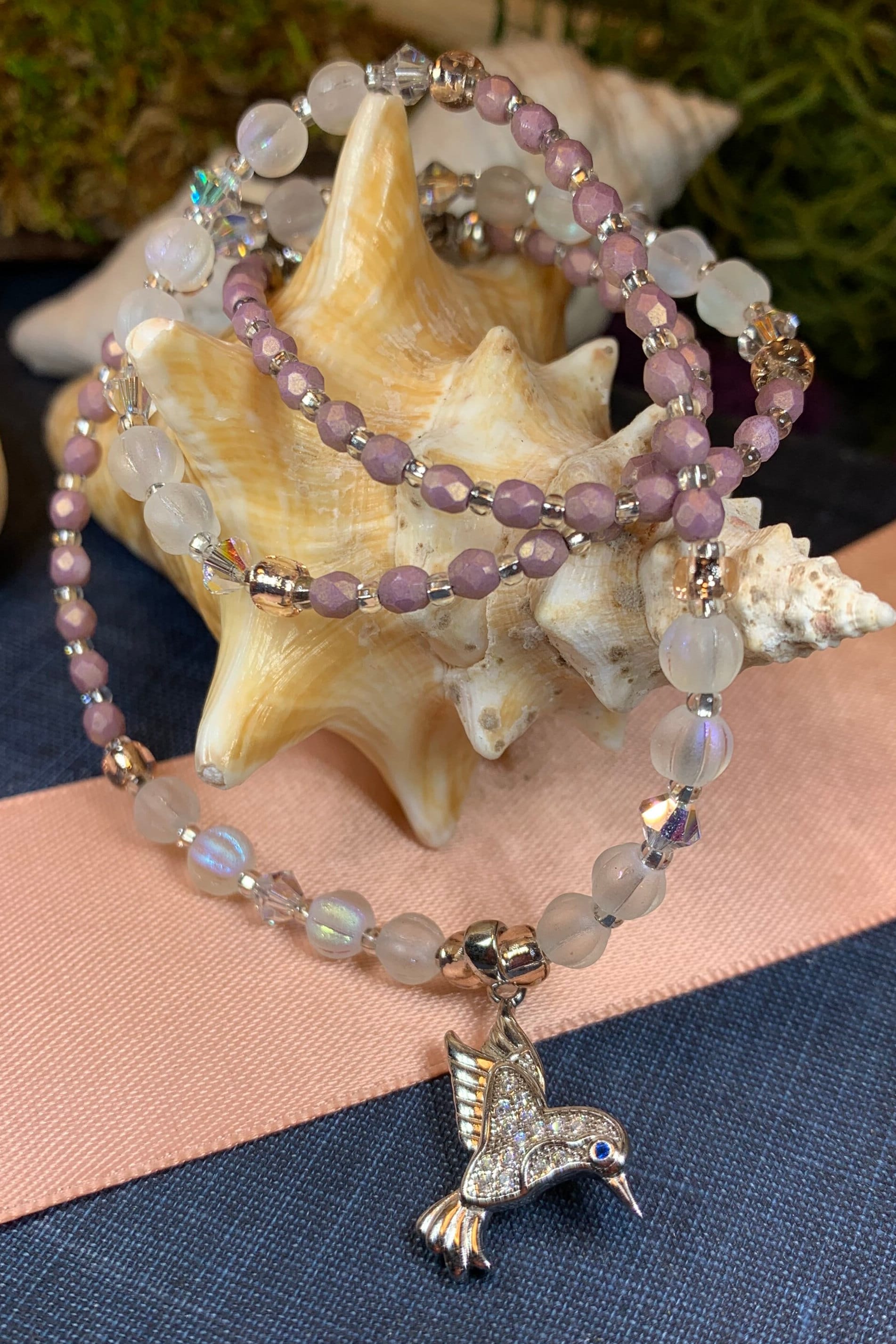 Summer Garden Hummingbird Necklace