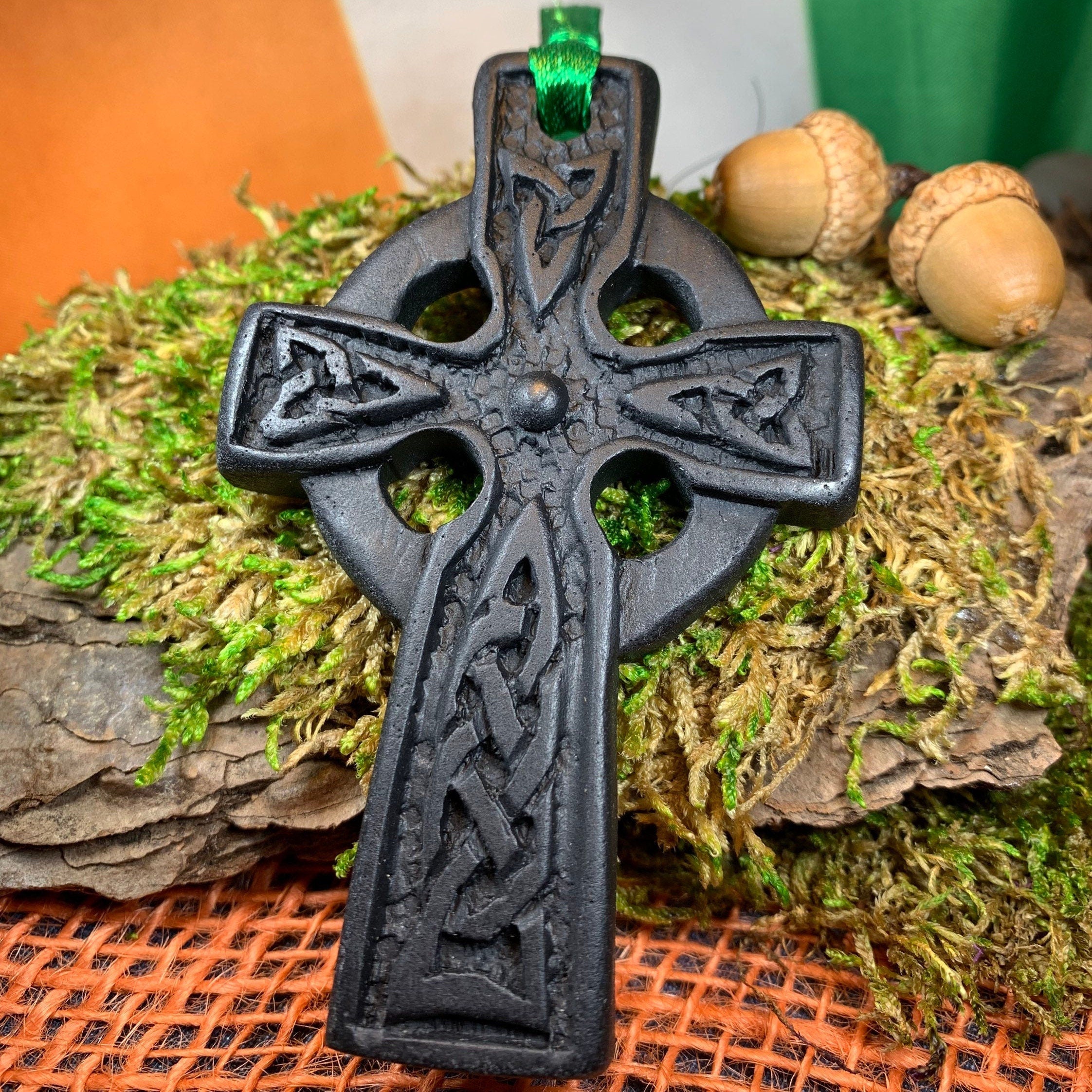 Irish Turf Celtic Cross Ornament