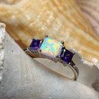 Scottish Mist Opal & Amethyst Ring