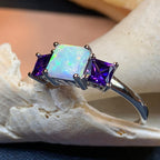 Scottish Mist Opal & Amethyst Ring