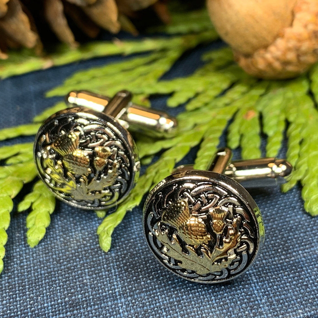 Golden Thistle Cuff Links