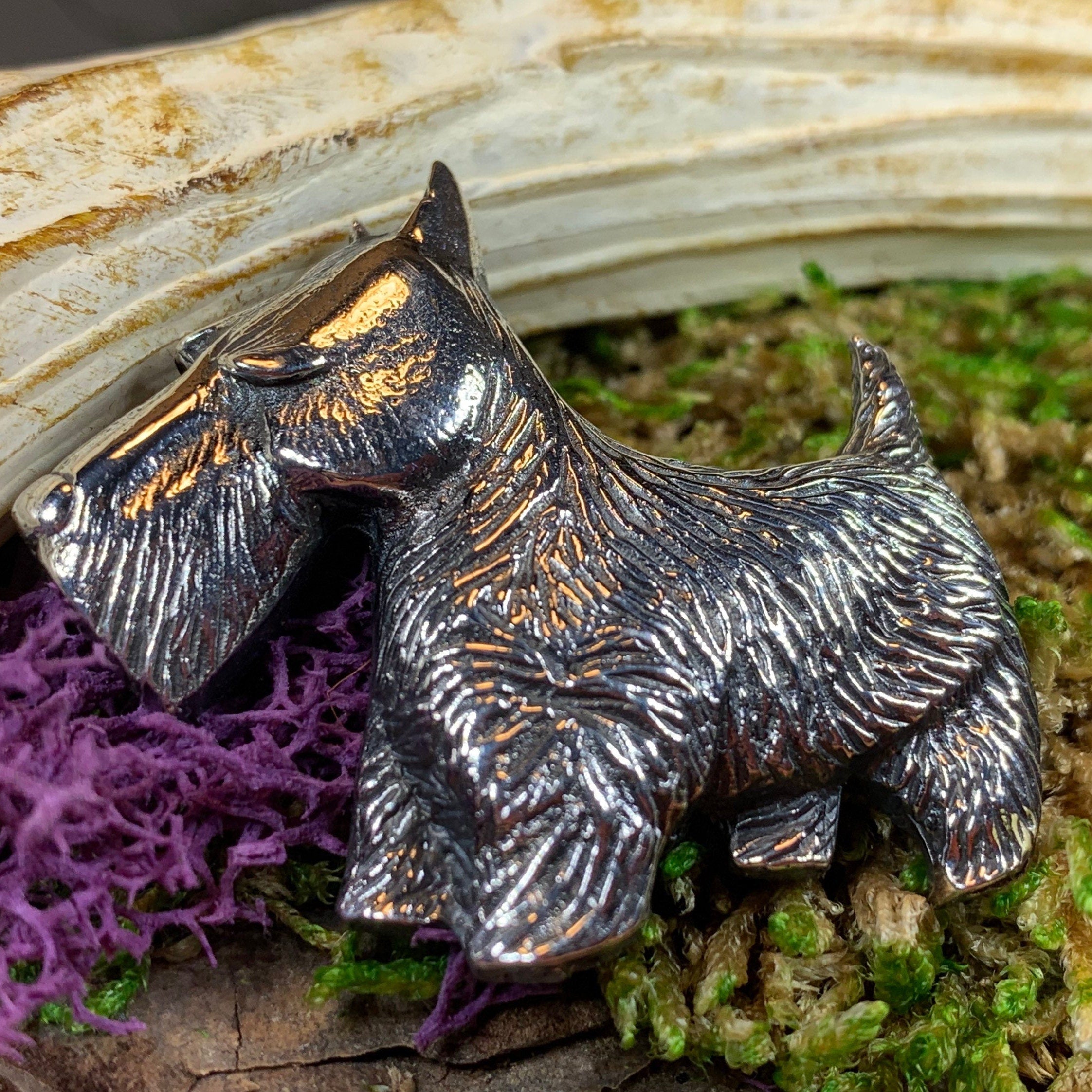 Canis Dog Scottish Brooch