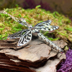 Triple Spiral Dragonfly Necklace