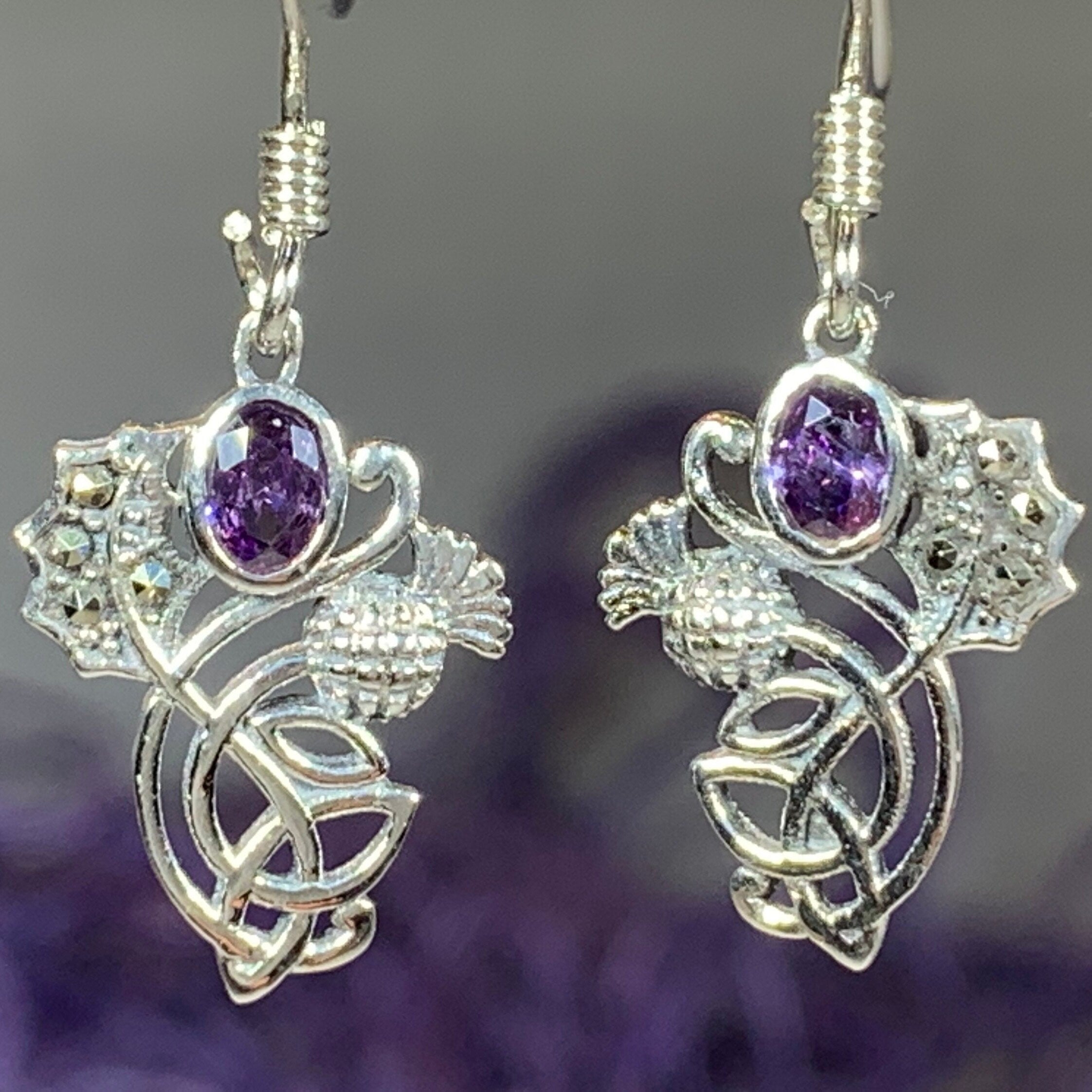 Marcasite Thistle Earrings