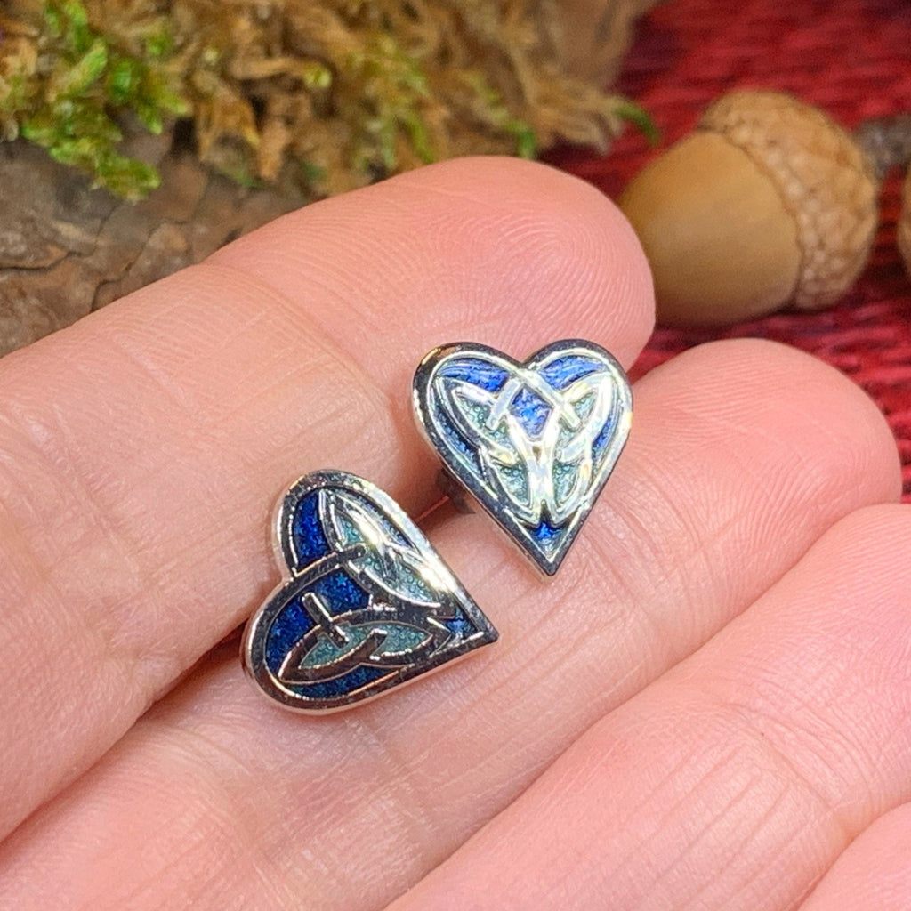Celtic Heart Stud Earrings
