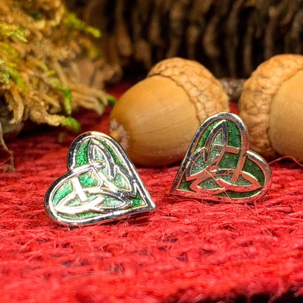 Celtic Heart Stud Earrings