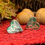 Celtic Heart Stud Earrings