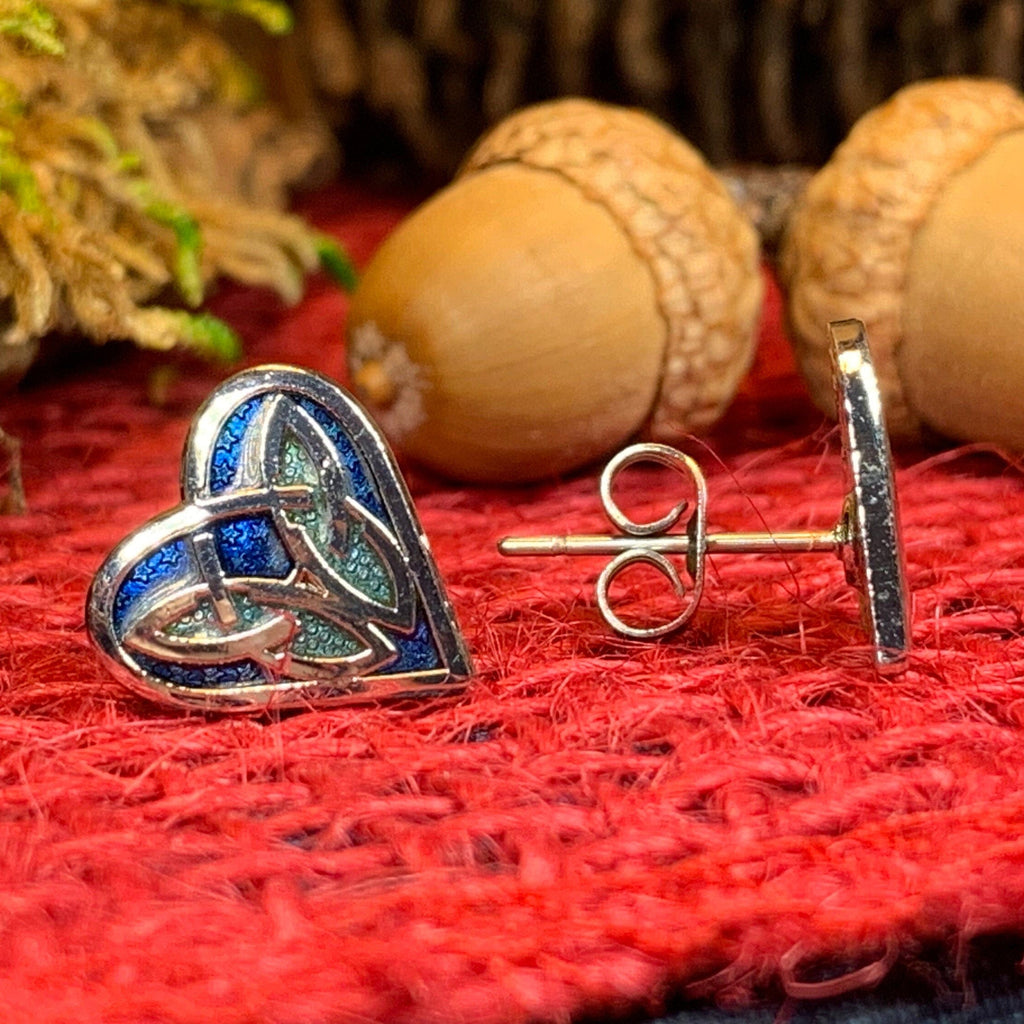 Celtic Heart Stud Earrings