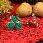 Shamrock Enamel Earrings
