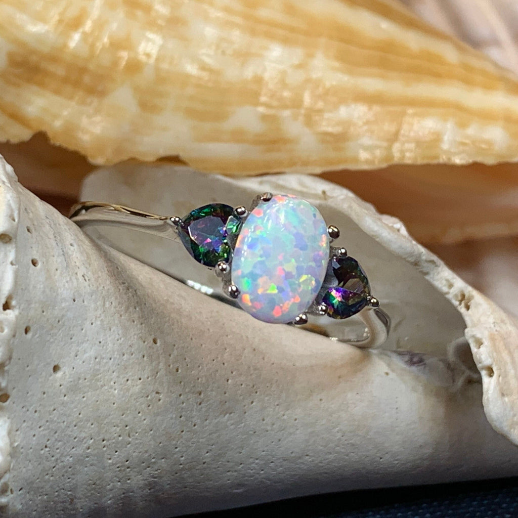 Aubrette Opal Celtic Ring