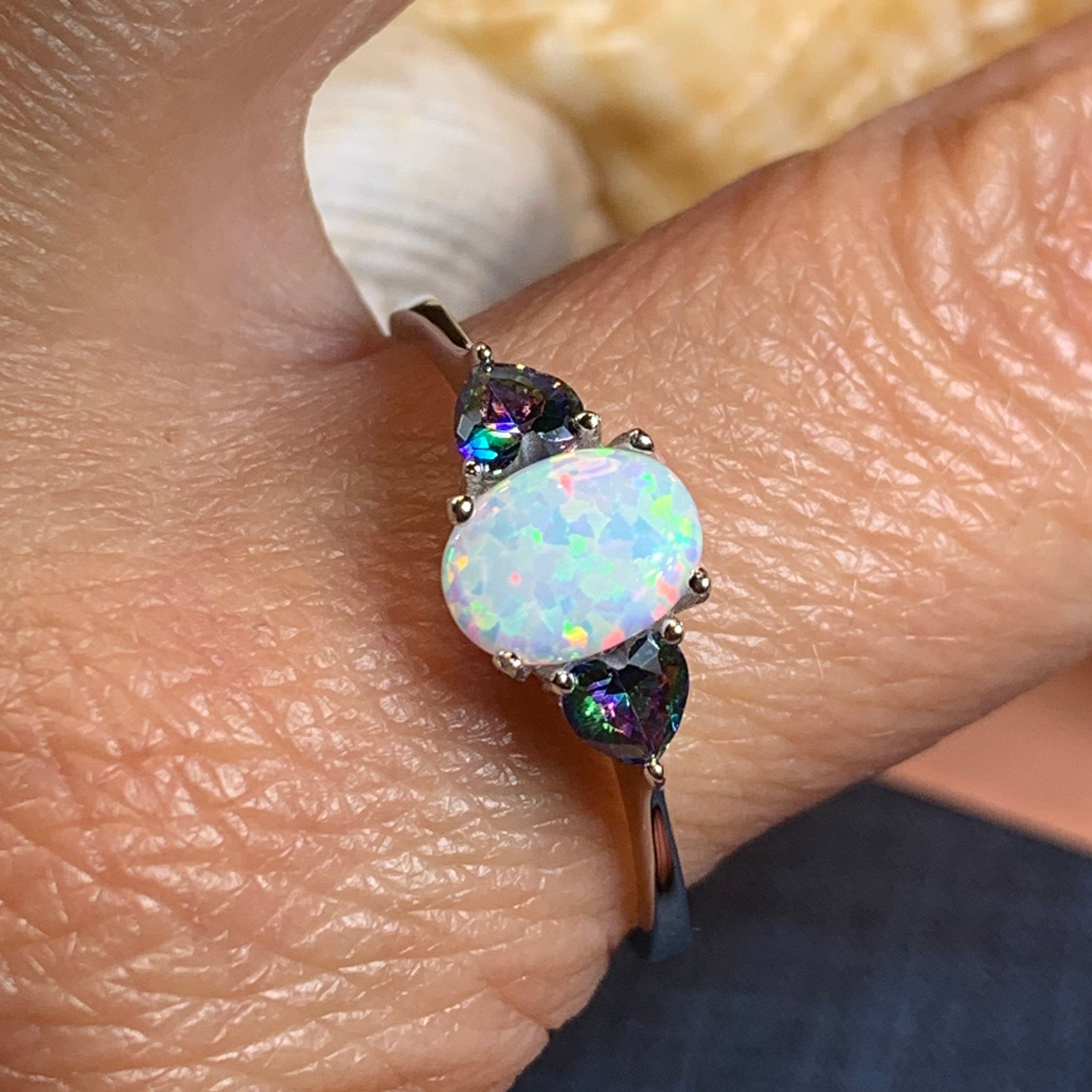 Aubrette Opal Celtic Ring