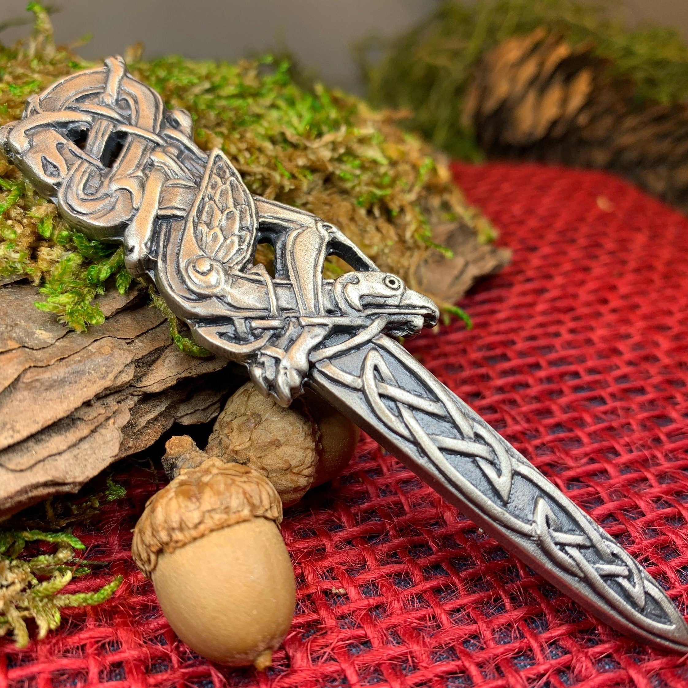 Celtic Raven Kilt Pin