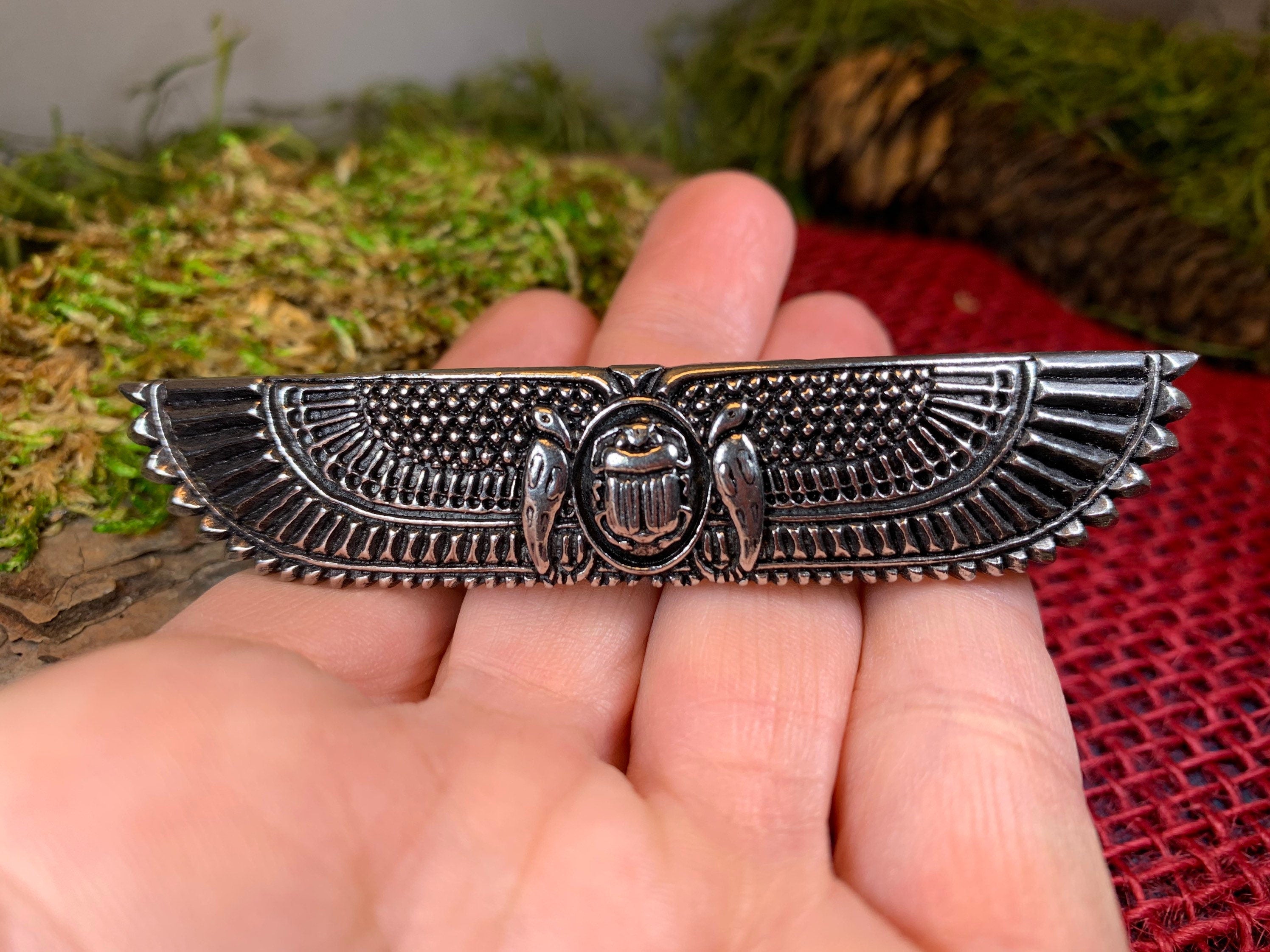 Scarab Pewter Hair Clip