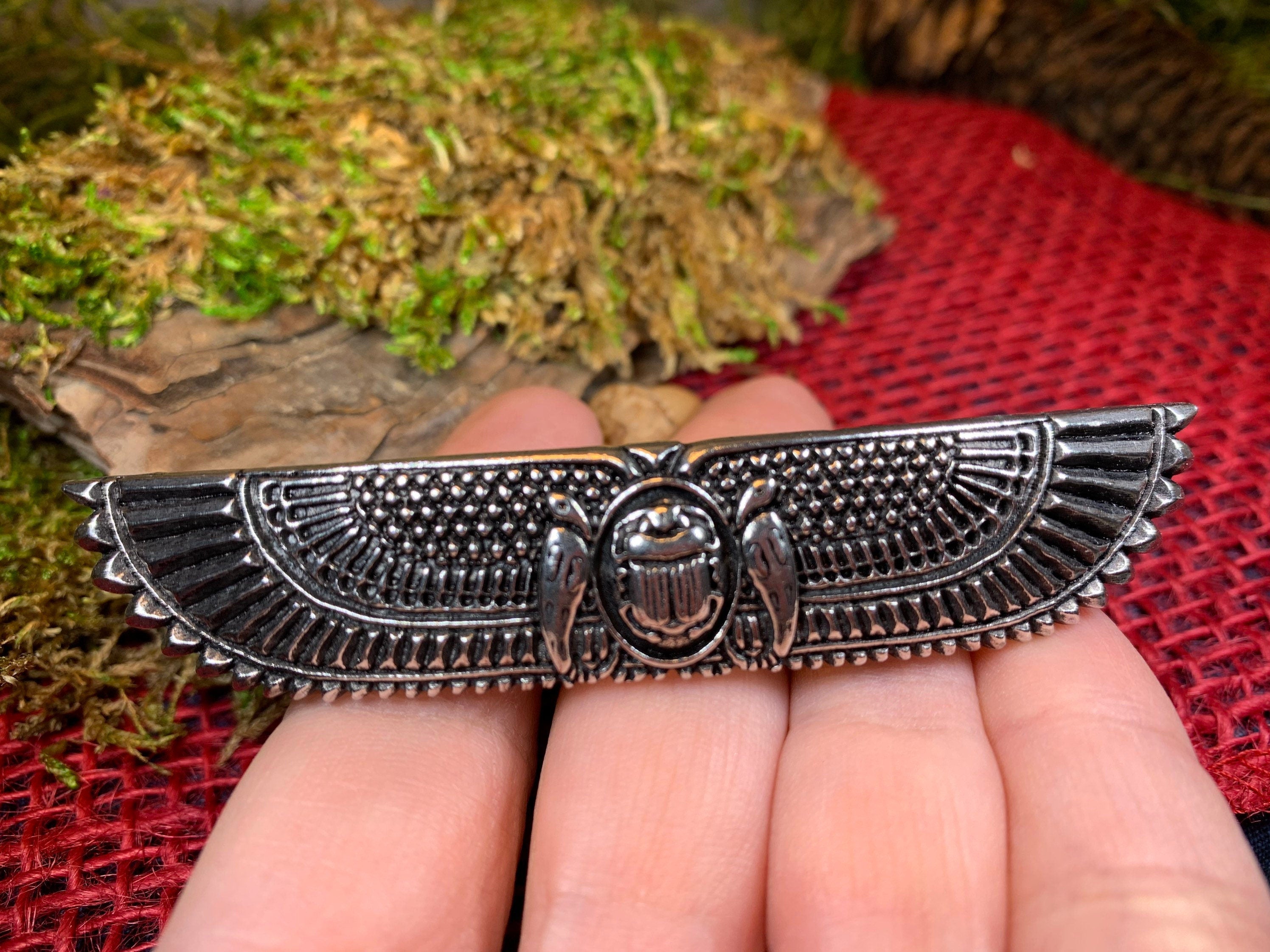 Scarab Pewter Hair Clip