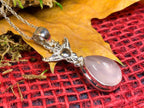 Nissa Rose Quartz Owl Necklace