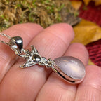 Nissa Rose Quartz Owl Necklace