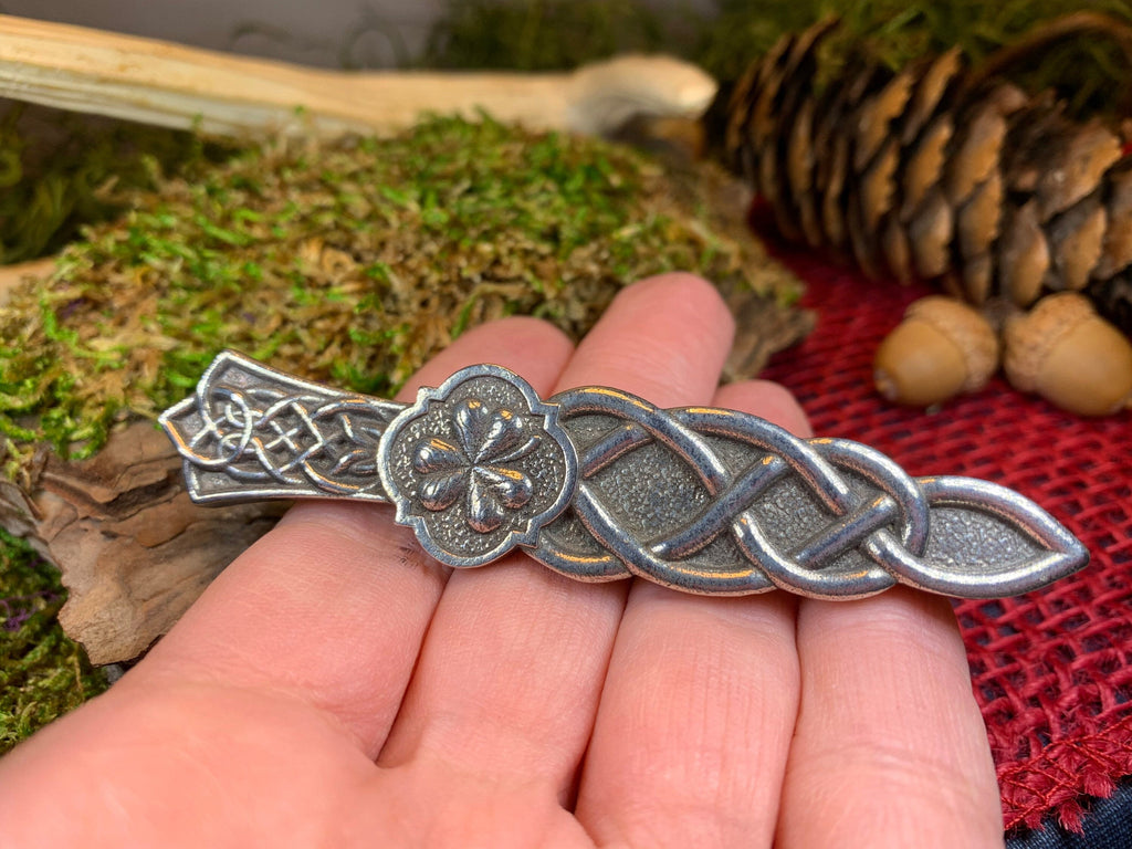 Shamrock & Celtic Knot Kilt Pin