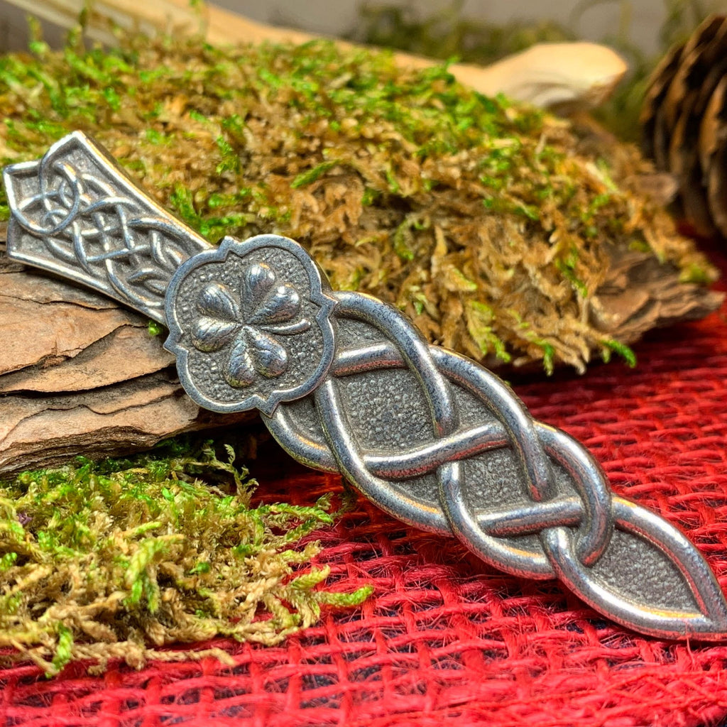 Shamrock & Celtic Knot Kilt Pin