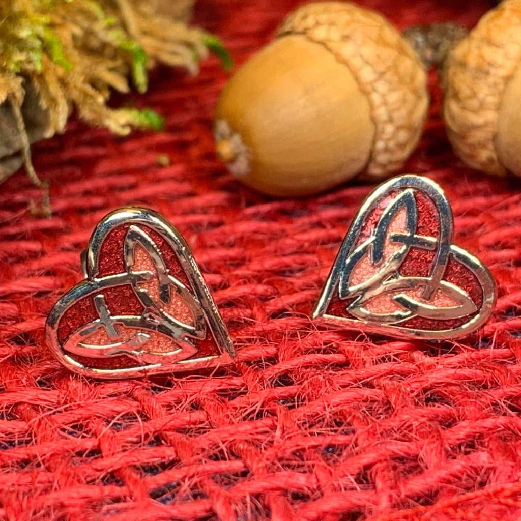 Celtic Heart Stud Earrings