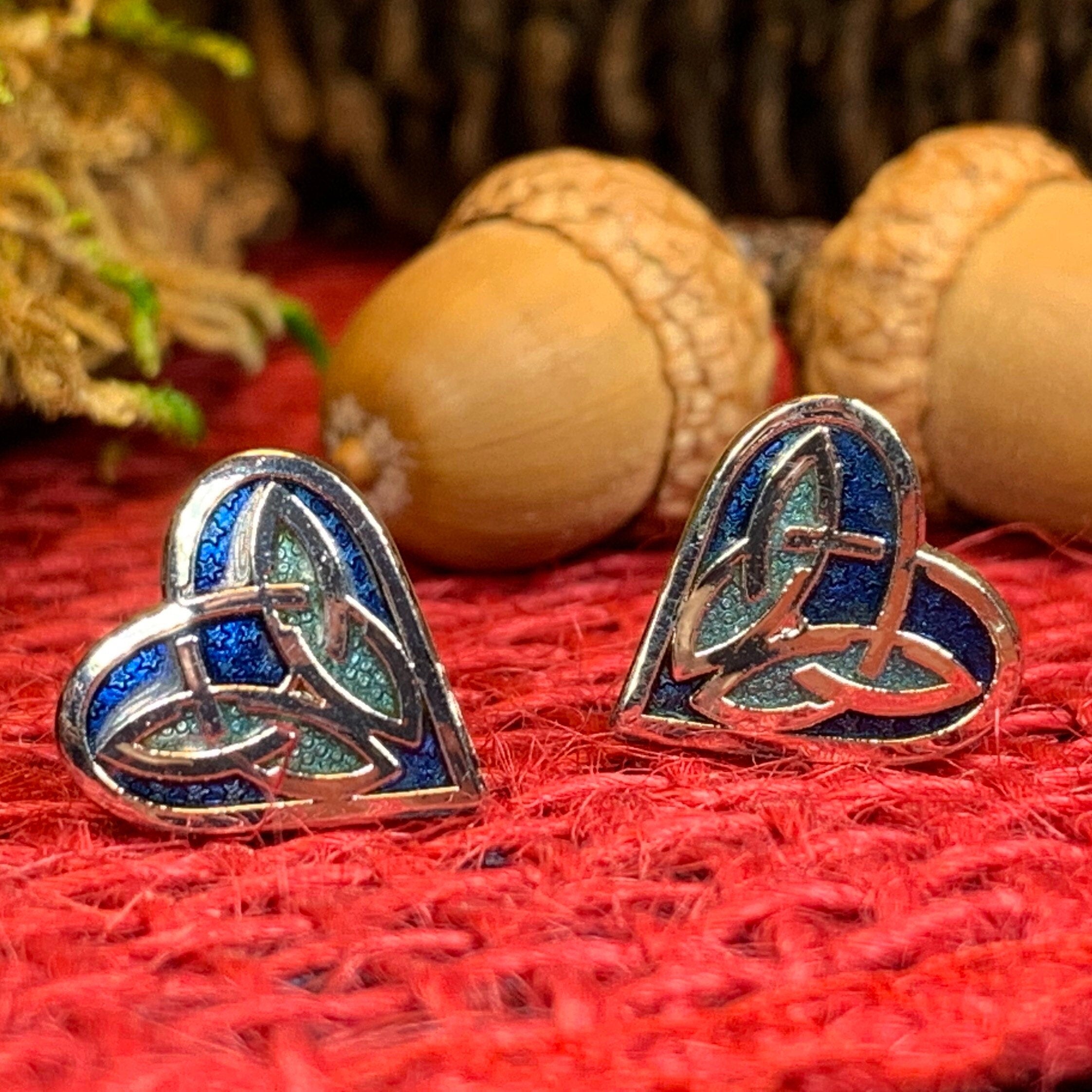 Celtic Heart Stud Earrings