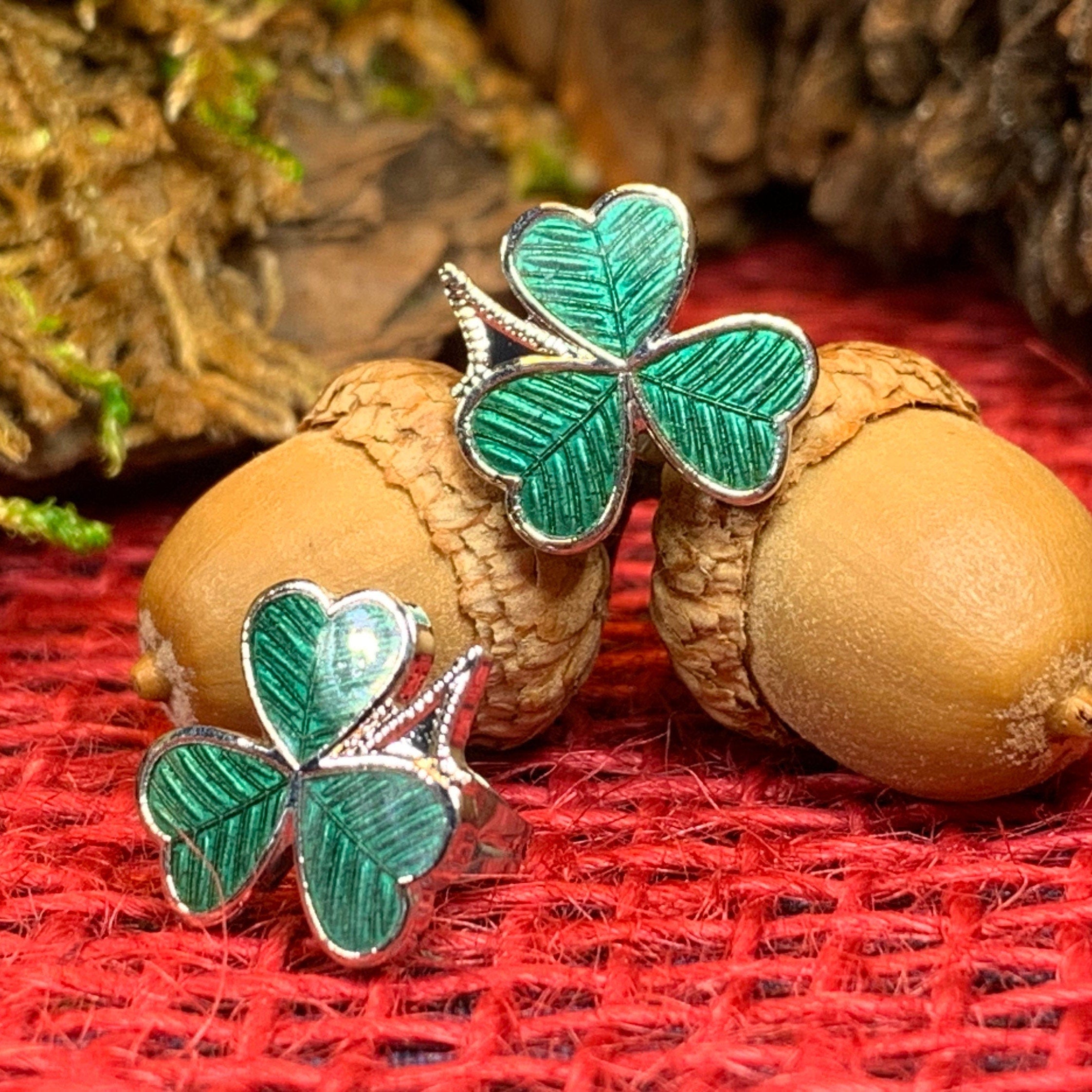 Shamrock Enamel Earrings