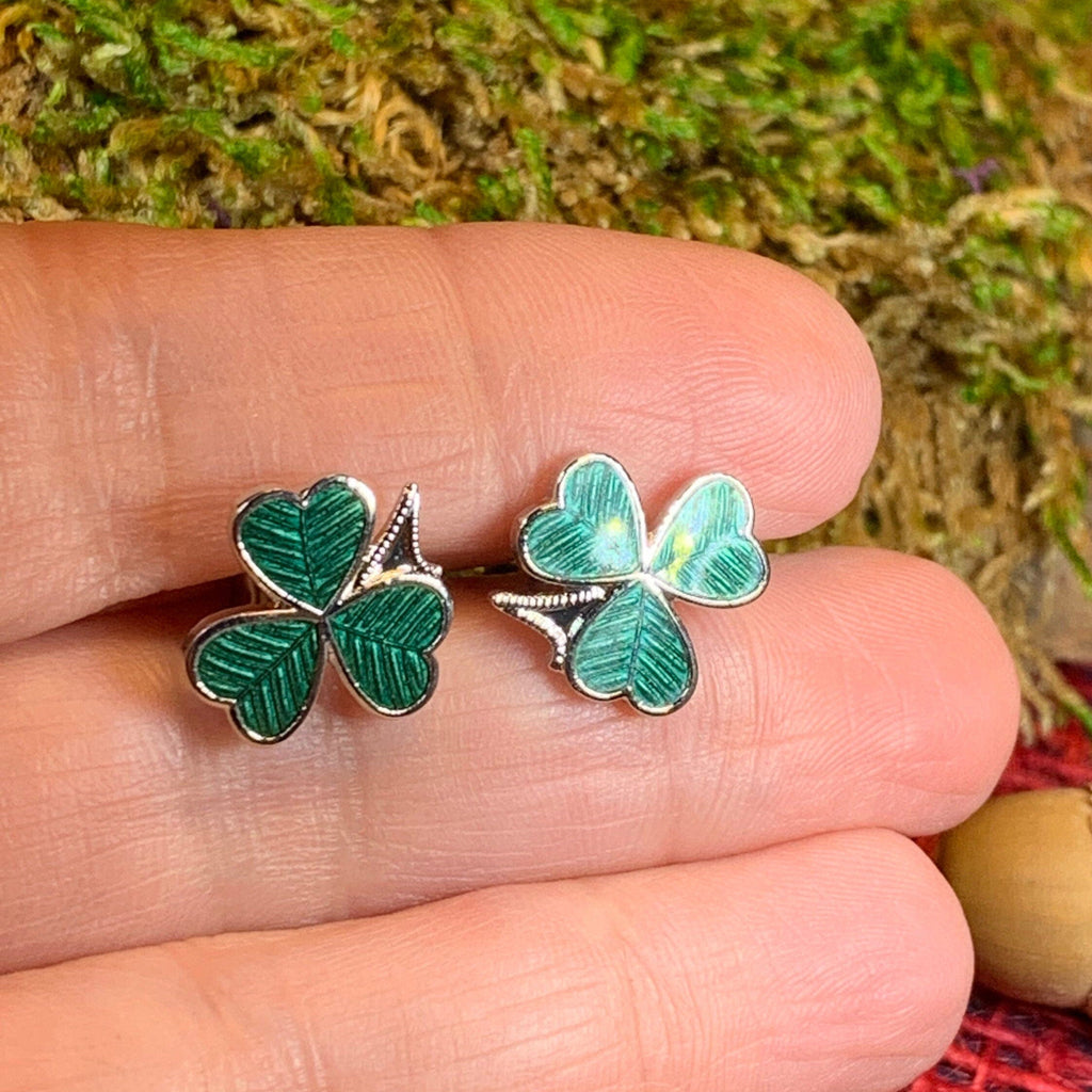 Shamrock Enamel Earrings
