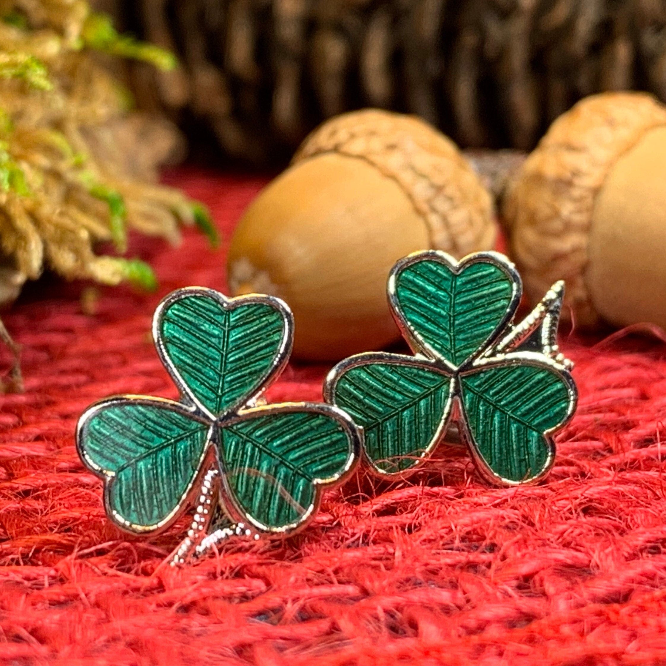Shamrock Enamel Earrings