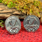 Irish Claddagh & Harp Cuff Links