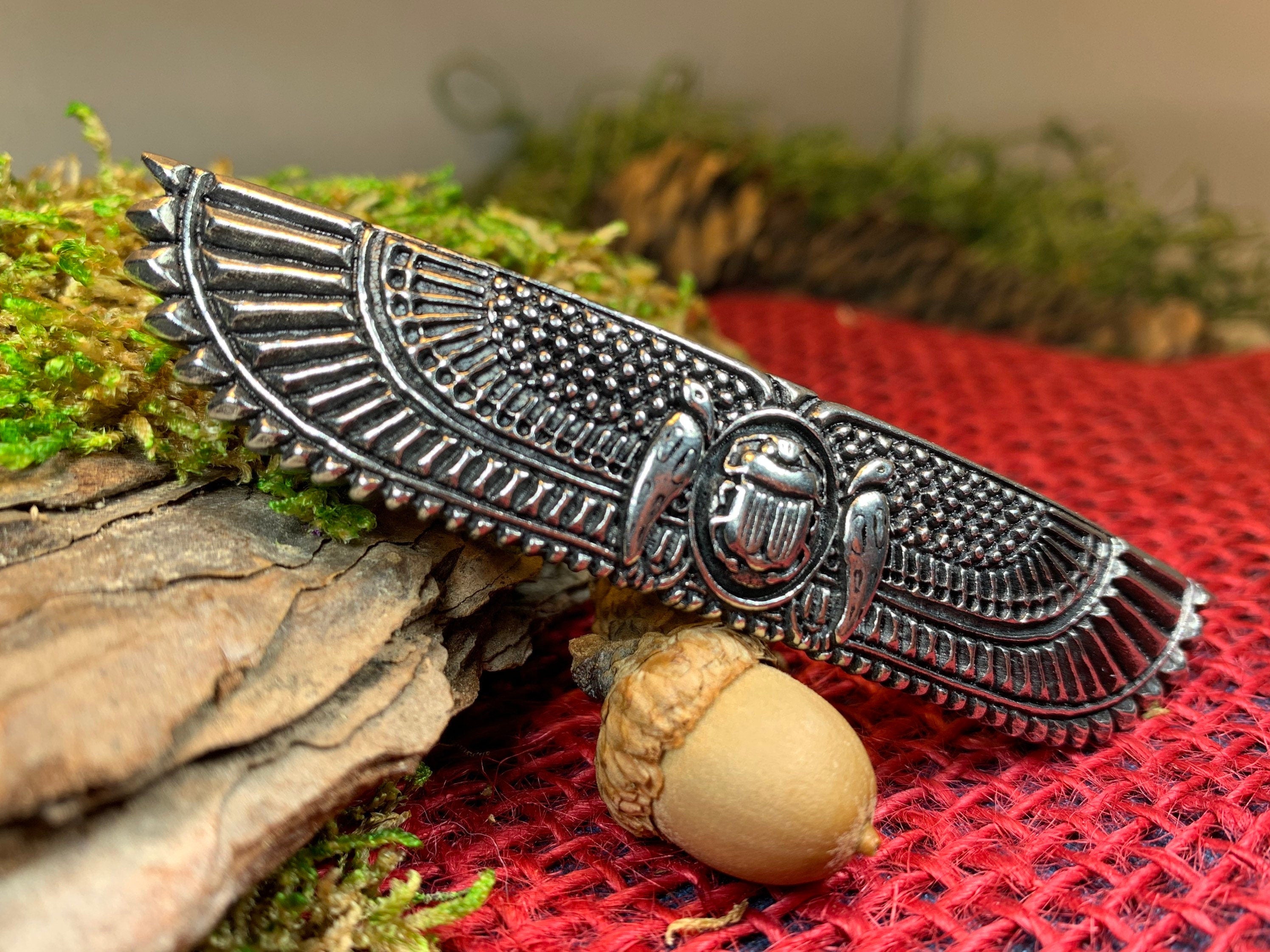 Scarab Pewter Hair Clip