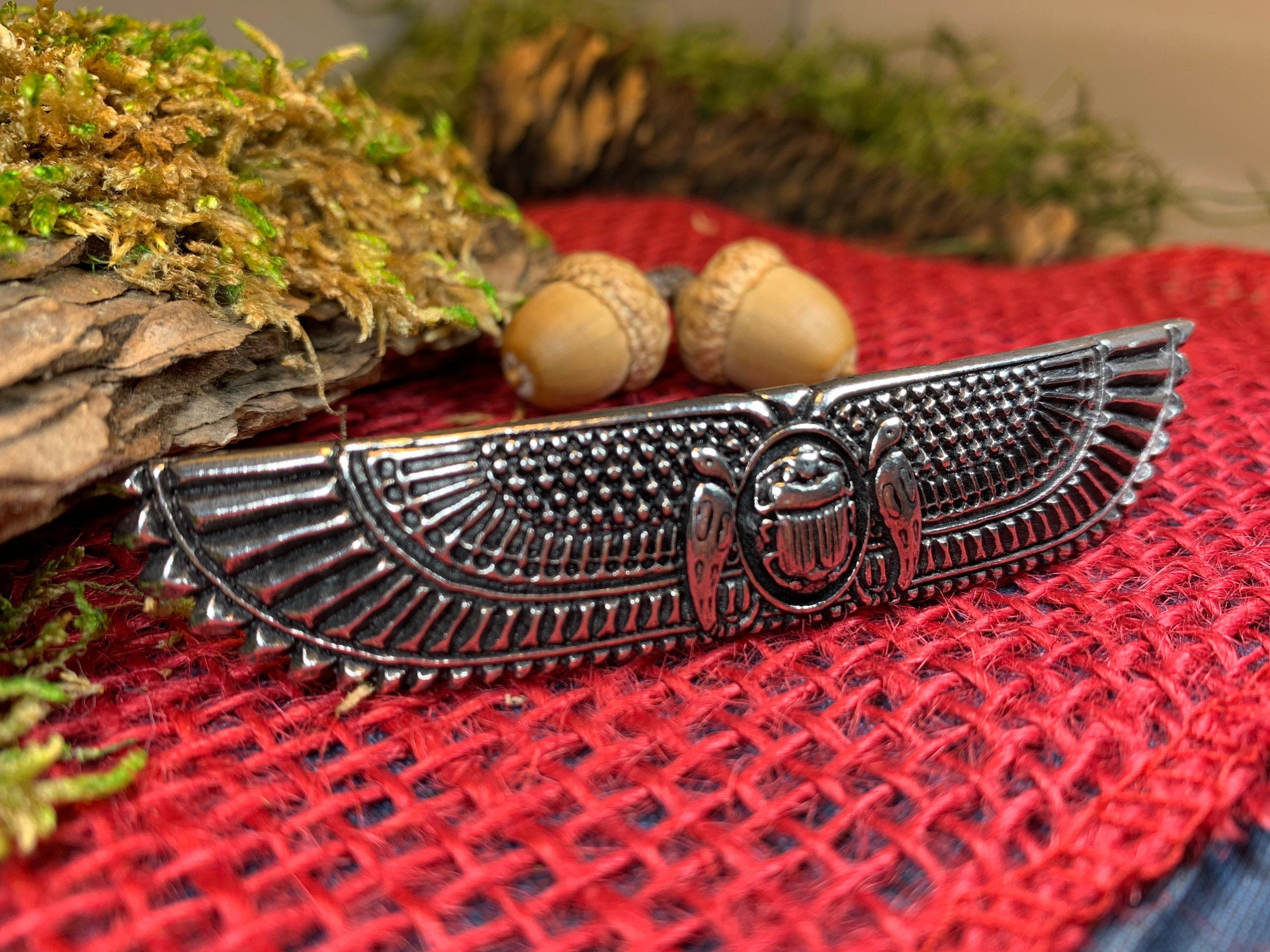 Scarab Pewter Hair Clip