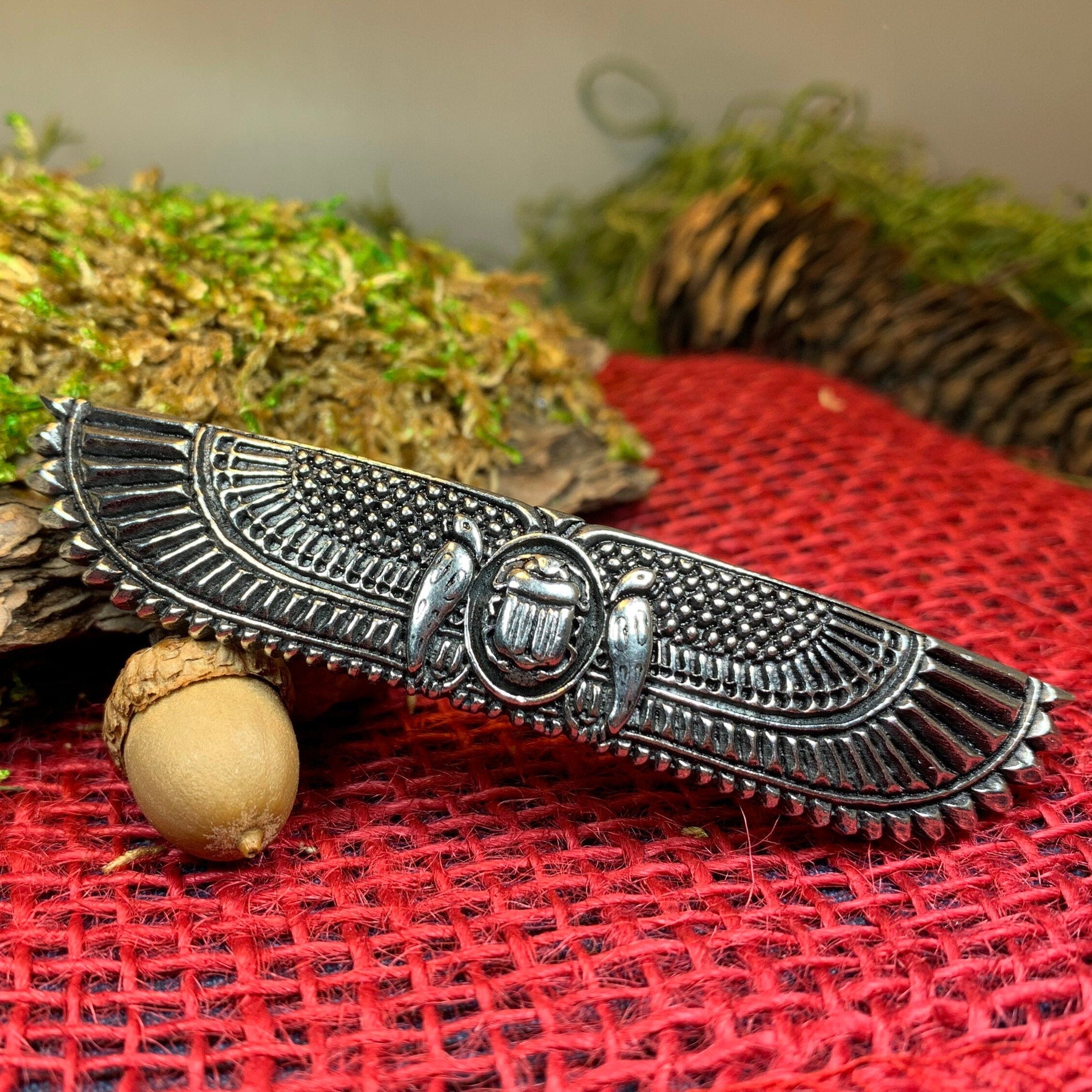 Scarab Pewter Hair Clip