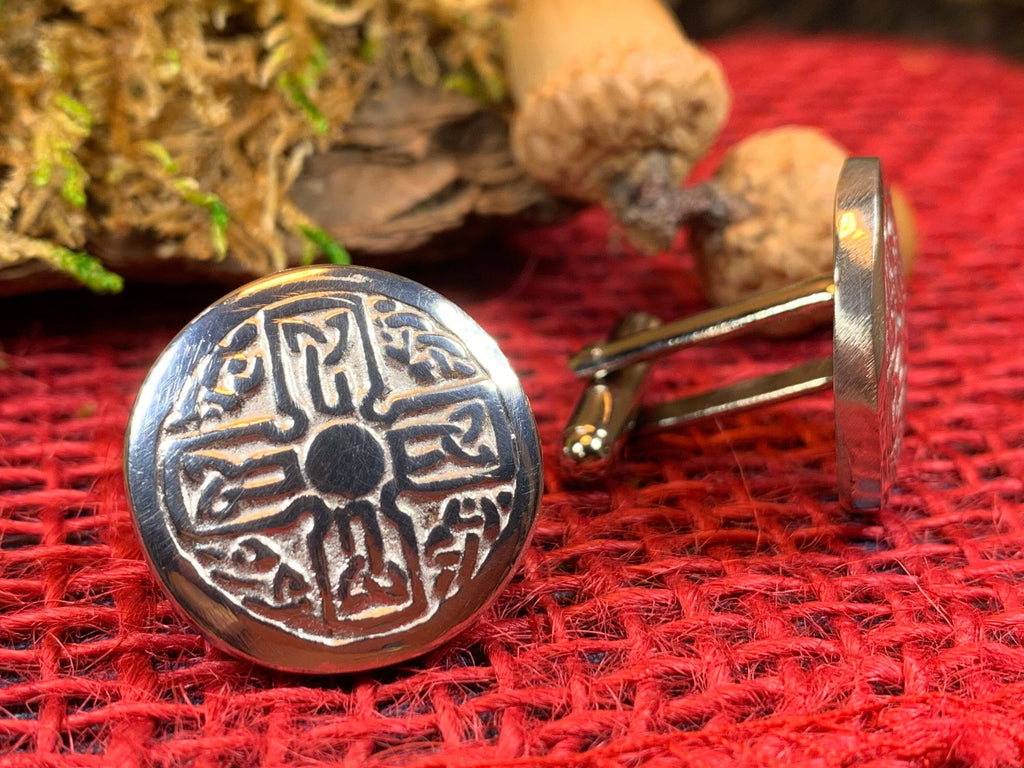Round Celtic Cross Cuff Links