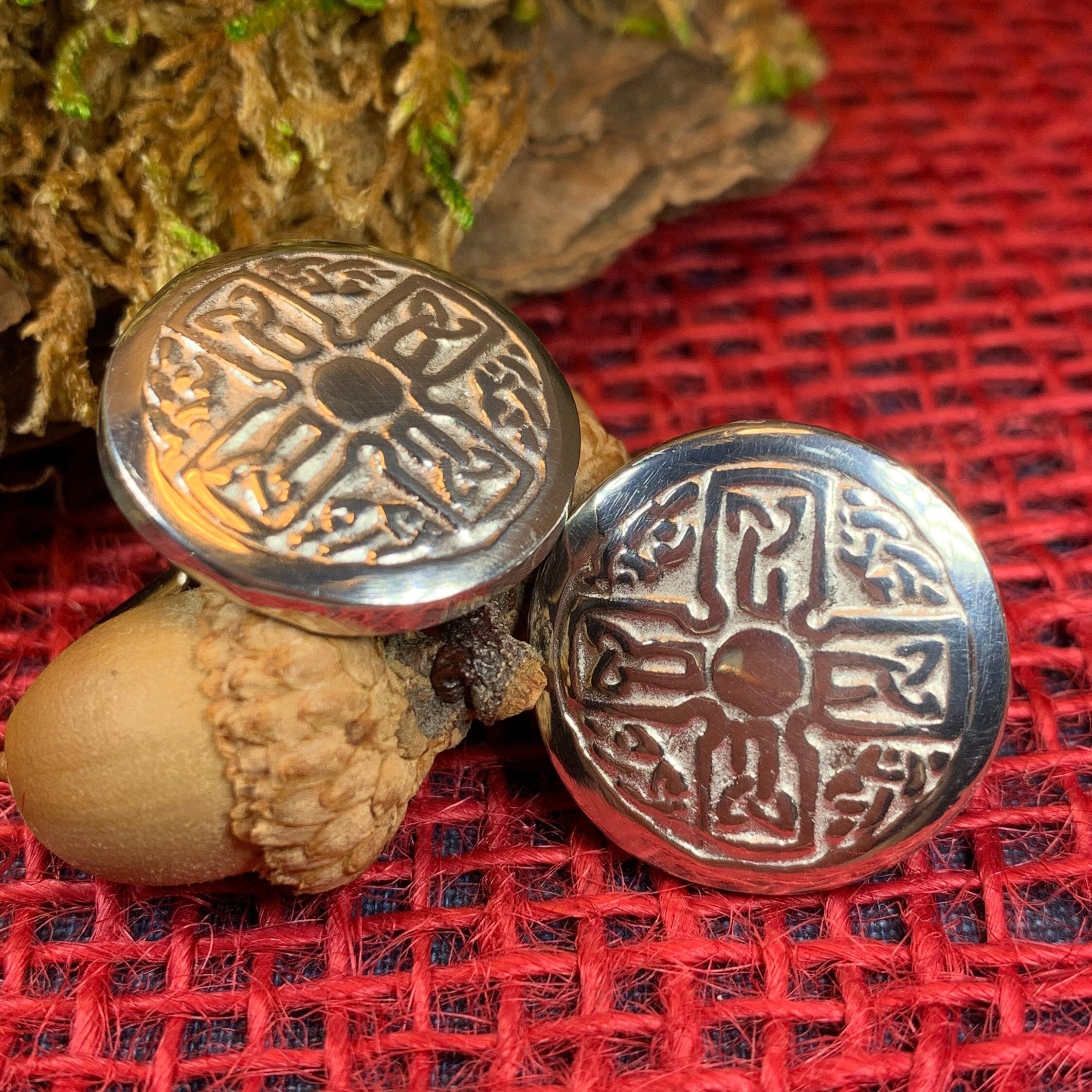 Round Celtic Cross Cuff Links