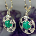 Malachite Trinity Knot Earrings