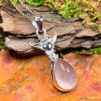 Nissa Rose Quartz Owl Necklace