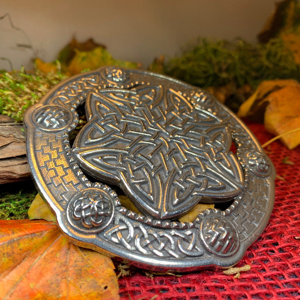 Celtic Key Plaid Brooch