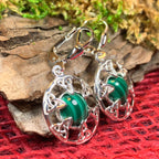 Malachite Trinity Knot Earrings