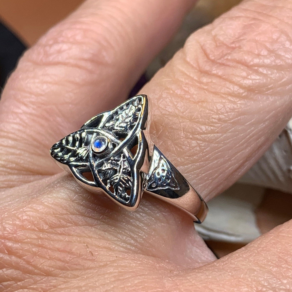 Oak Ash Thorn Moonstone Ring