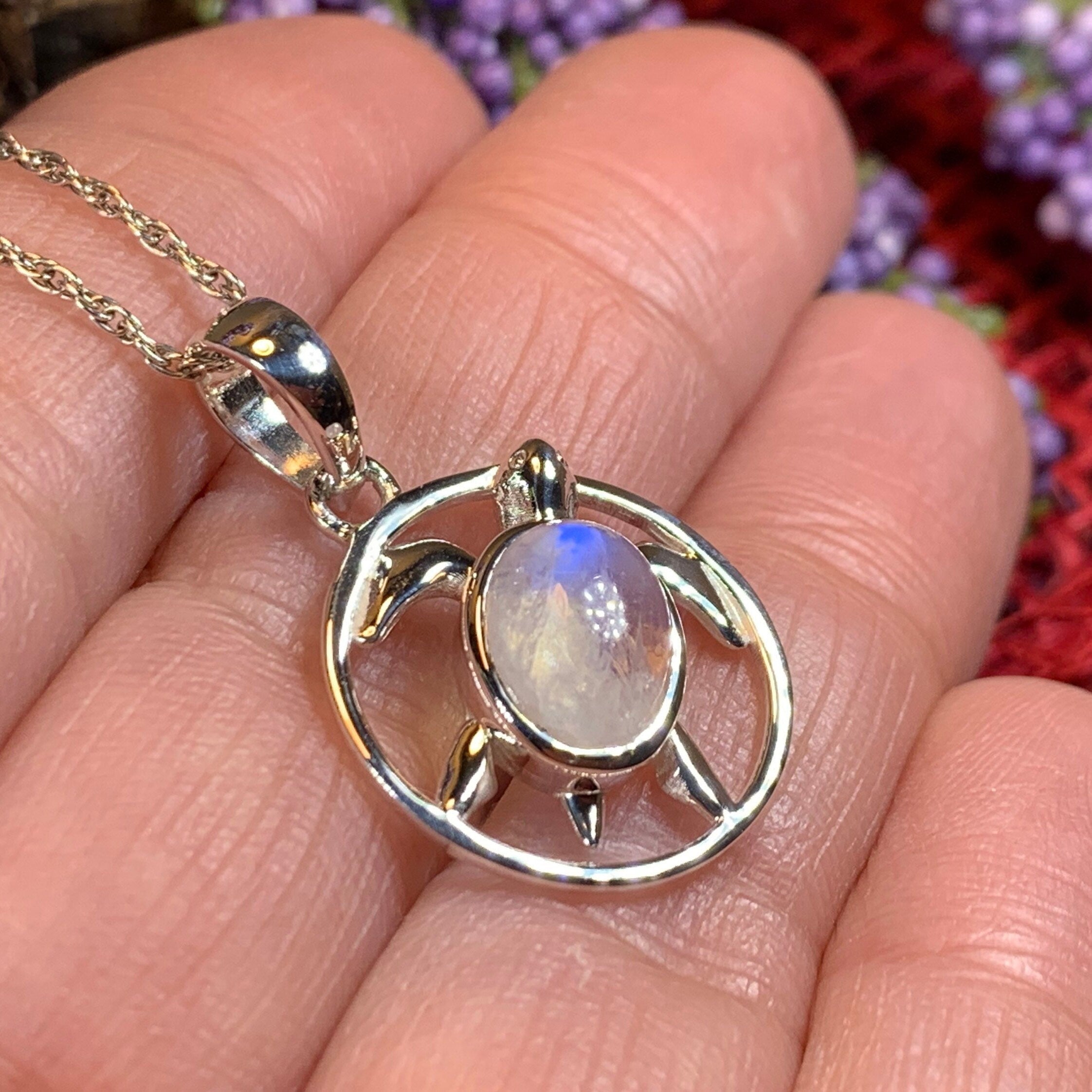 Moonstone Turtle Necklace
