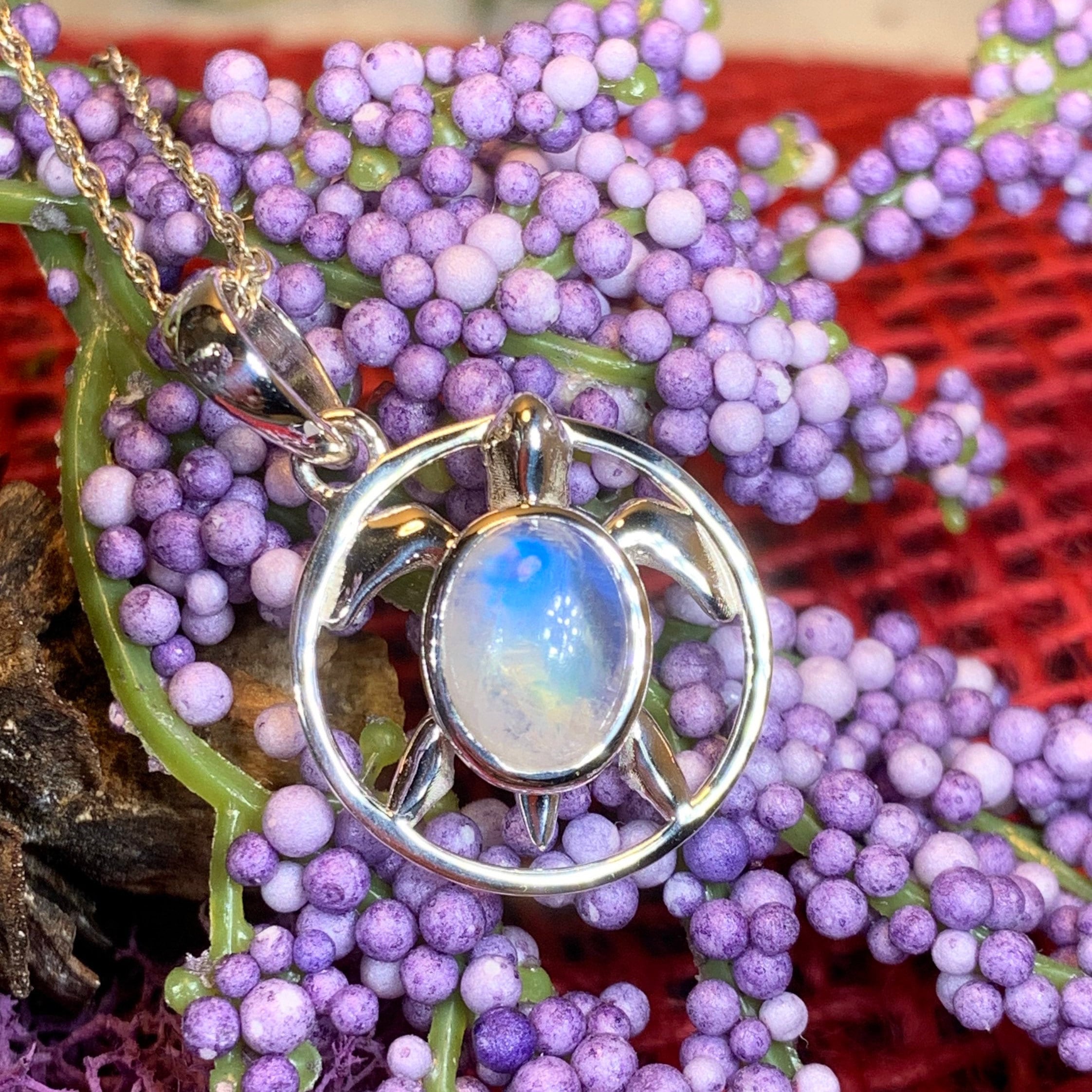 Moonstone Turtle Necklace