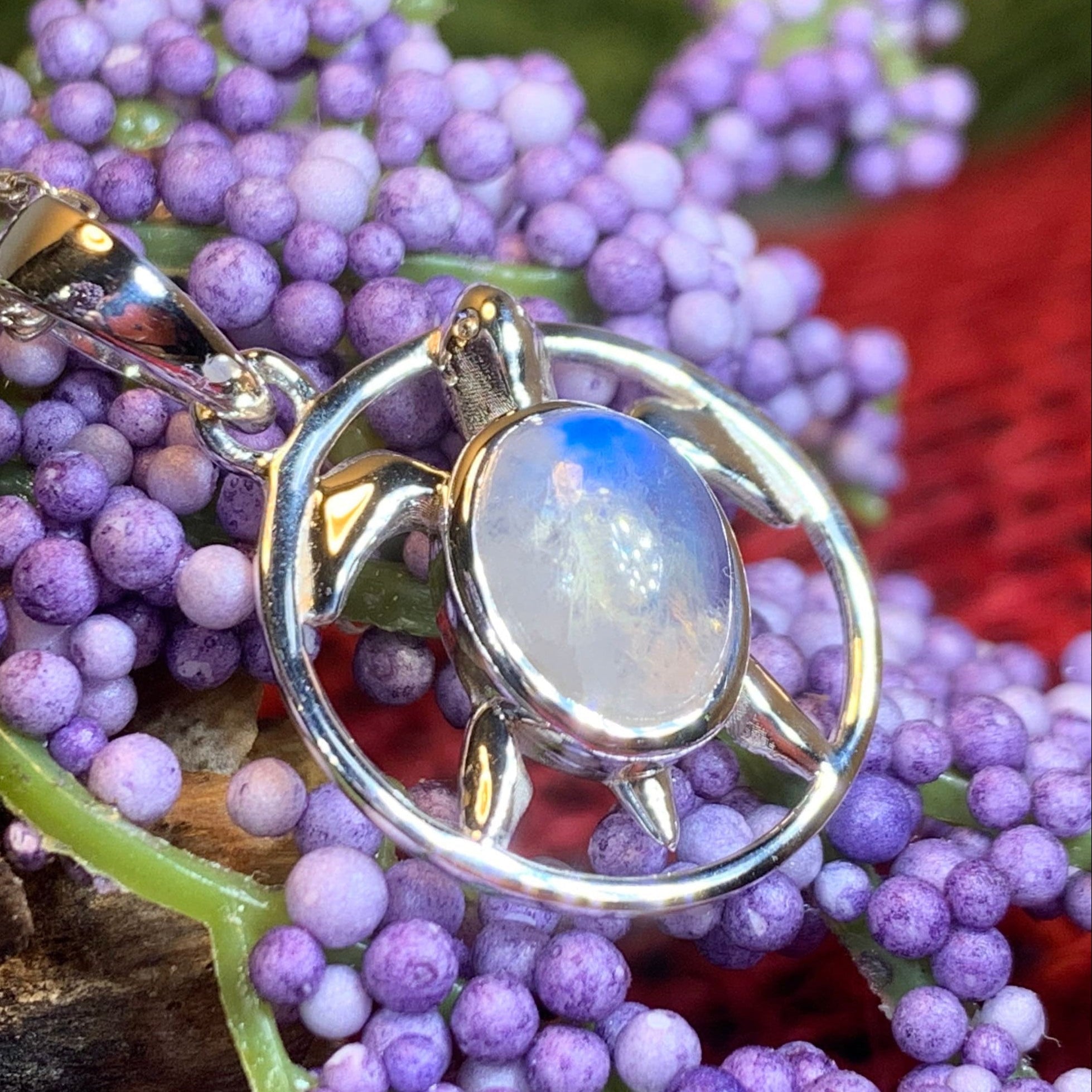 Moonstone Turtle Necklace