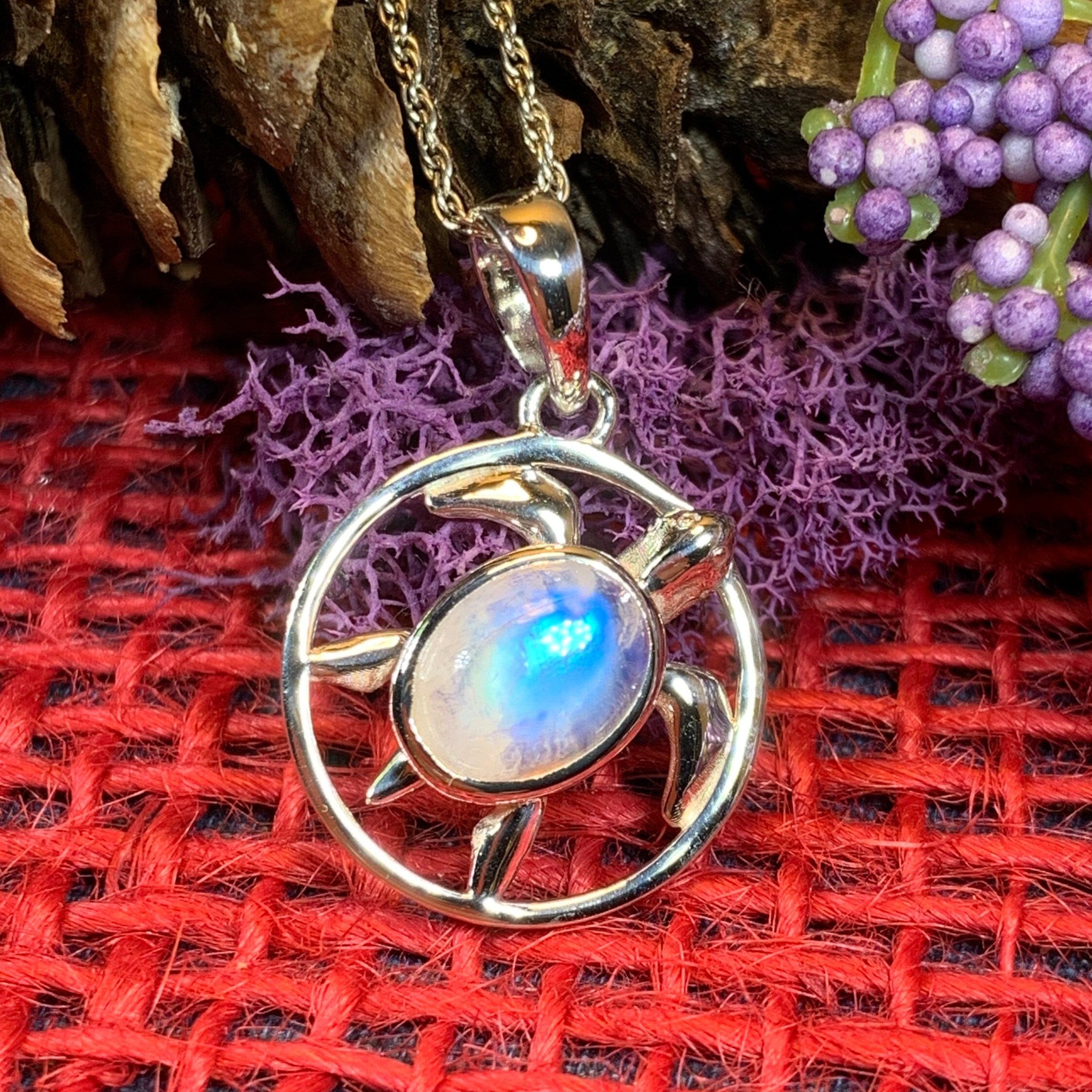 Moonstone Turtle Necklace
